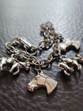 VTG Silver Horse Charm Bracelet